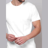 Round collar T shirts , FABRIC: 73.5% Cotton 23.5% silk 3% Spandex , Color: White , Size: 4XL. - Mabrook Hotel Supplies